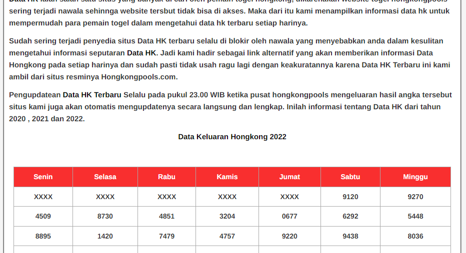 Rekomendasi Hasil Data Hk Dengan Data Pengeluaran Hongkong